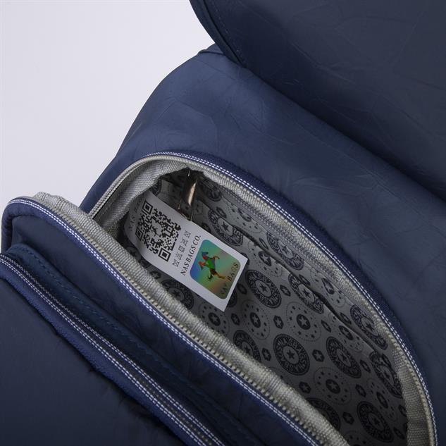 Nas Bag Kadın Water PROOF Ultra Hafif Çift Gözlü Orta Boy Sırt Çantası Lacivert 