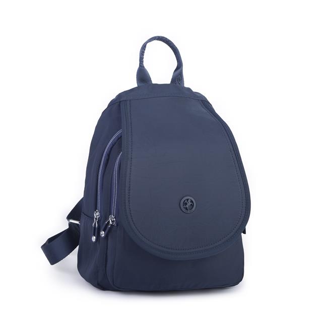 Nas Bag Kadın Water PROOF Ultra Hafif Çift Gözlü Orta Boy Sırt Çantası Lacivert 
