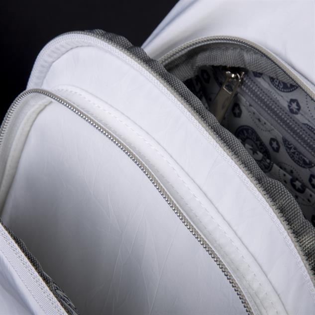 Nas Bag Kadın Water PROOF Ultra Hafif Çift Gözlü Orta Boy Sırt Çantası Beyaz 