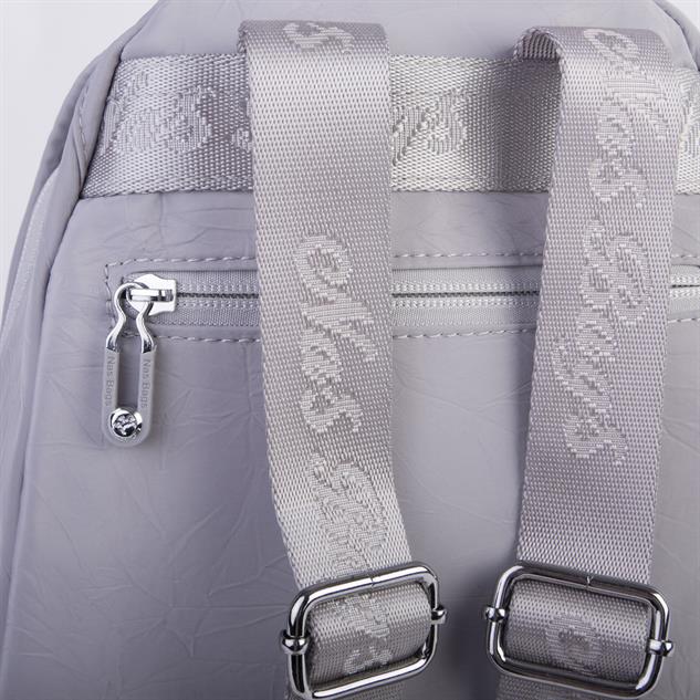 Nas Bag Kadın Water PROOF Ultra Hafif Çift Gözlü Orta Boy Sırt Çantası Gri 