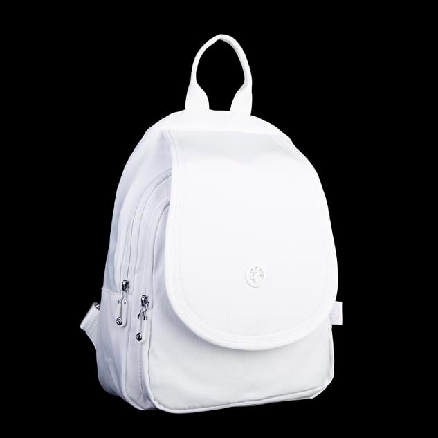 Nas Bag Kadın Water PROOF Ultra Hafif Çift Gözlü Orta Boy Sırt Çantası Beyaz 