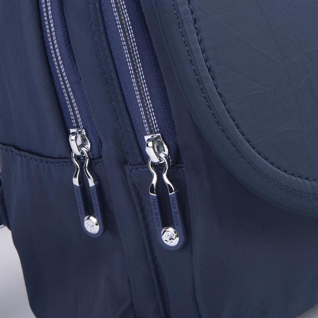 Nas Bag Kadın Water PROOF Ultra Hafif Çift Gözlü Orta Boy Sırt Çantası Lacivert 