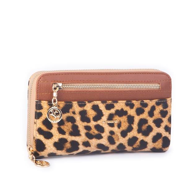 Nas Bag Kadın Yatay Cüzdan Çok  Kartlıklı Bozuk Para ve Kağıt Para Tasarımlı Taba  Leopar