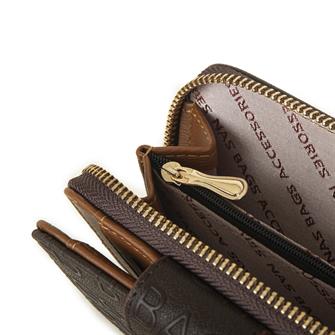 Nas Bag Kadın Yatay Cüzdan Kahve Taba Gofraj