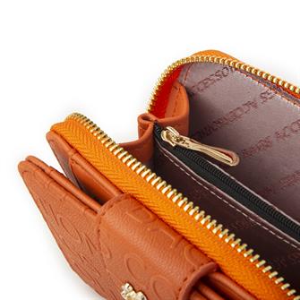 Nas Bag Kadın Yatay Cüzdan Turuncu Gofraj