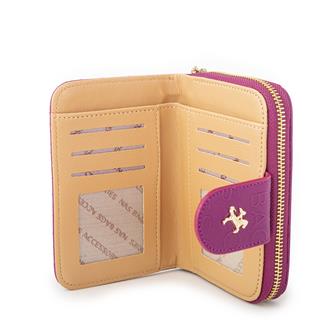 Nas Bag Kadın Yatay Cüzdan Vişne Camel Gofraj