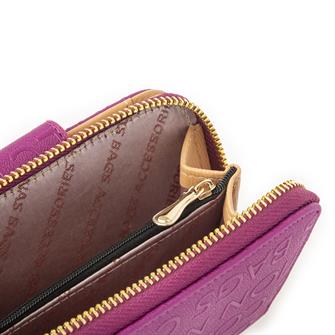Nas Bag Kadın Yatay Cüzdan Vişne Camel Gofraj