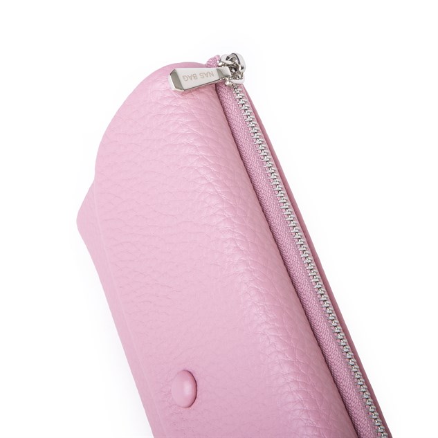 Nas Bag Kadın Yumuşak Dokulu Çok Kartlıklı Mıknatıslı Kapaklı  Büyük Boy Cüzdan Pembe