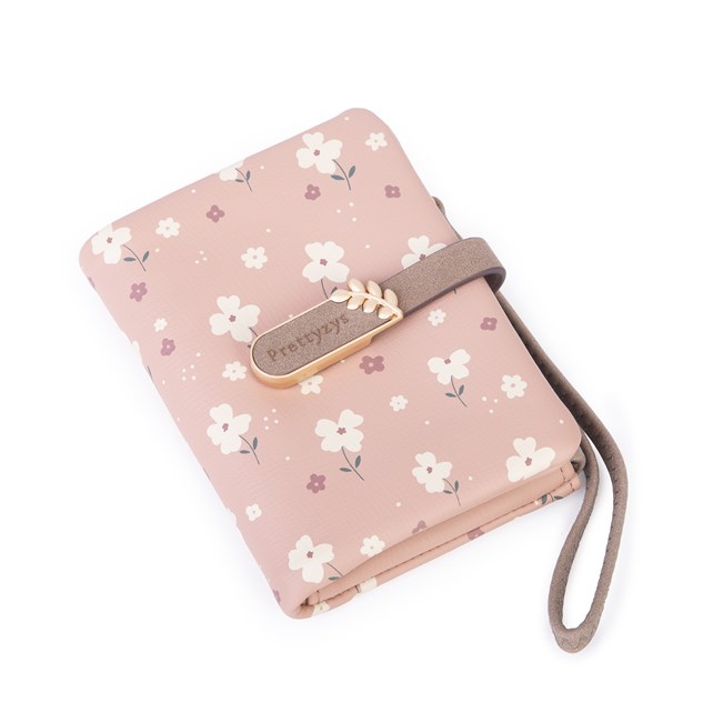 Nas Bag Kadın Yumuşak Dokulu Kartlıklı Bilek Askılı Küçük Boy Cüzdan Pembe