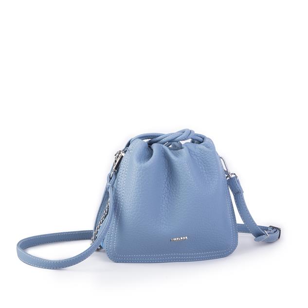 Nas Bag Kadın Zincirli Büzmeli Çıtçıtlı Omuz ve Çapraz Çanta Mavi