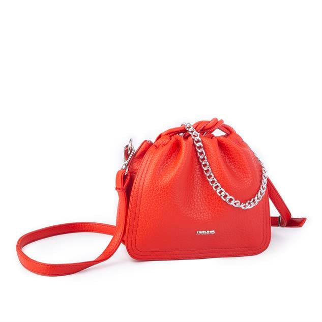 Nas Bag Kadın Zincirli Büzmeli Çıtçıtlı Omuz ve Çapraz Çanta Kırmızı 