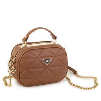 Nas Bag Kadın Zincirli Çapraz Çanta Taba Dona