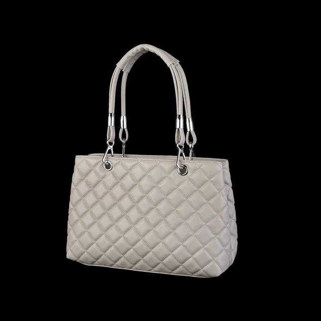 Nas Bag Kapitone Kadın El ve Omuz  Çantası Krem  ( en :36 cm x boy :23 cm )