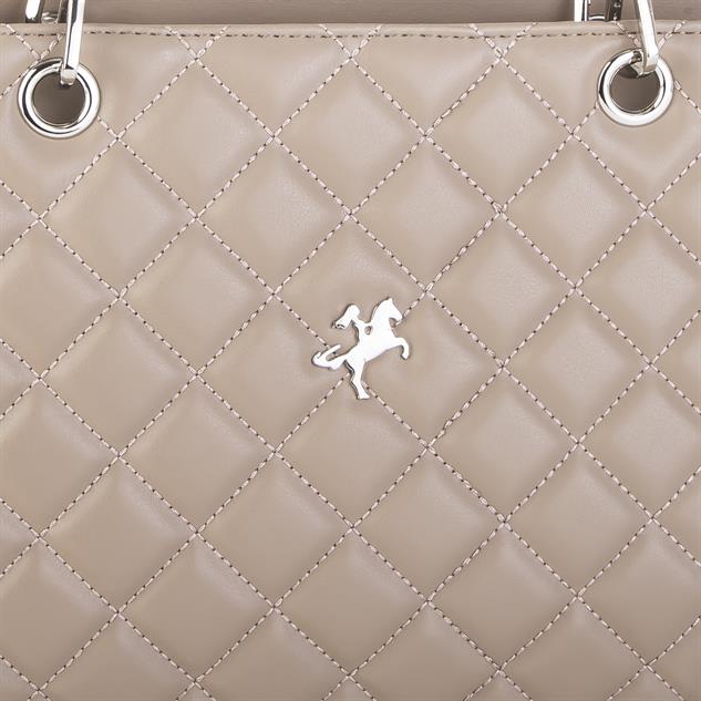 Nas Bag Kapitone Kadın El ve Omuz  Çantası Kum   ( en :36 cm x boy :23 cm )