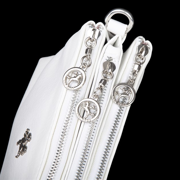 Nas Bag Mini Kadın 3 Gözlü Cüzdanlı Günlük  Çapraz Çanta  Beyaz Victoria