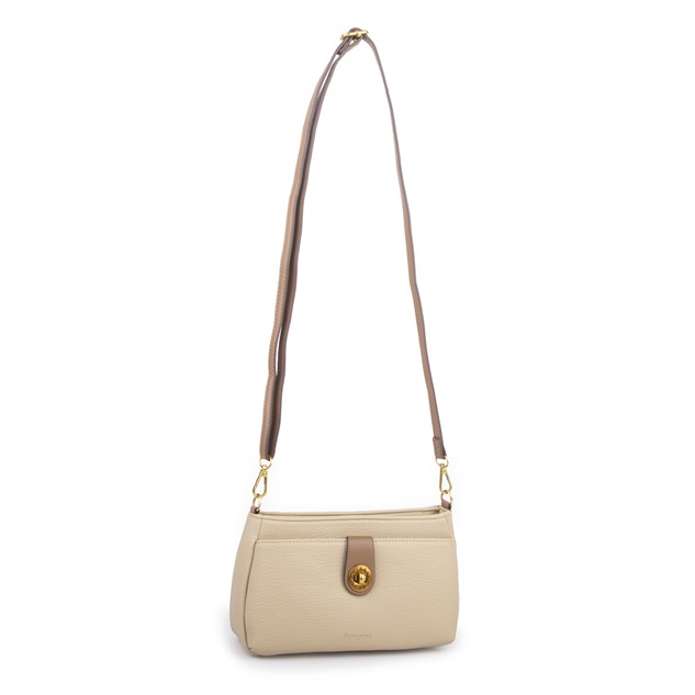 Nas Bag Mini Kadın Çapraz ve Omuz Çanta  (22x14 cm) Kum