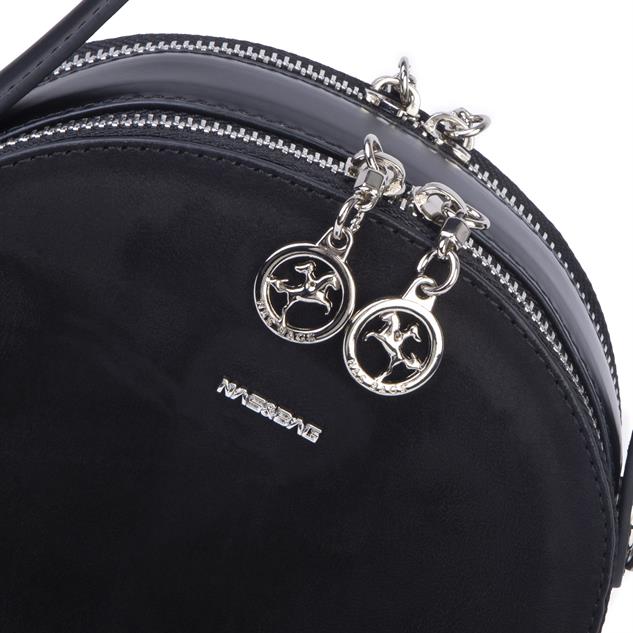 Nas Bag Mini Kadın El ve Çapraz Çanta (17x17 cm) Siyah  Süet