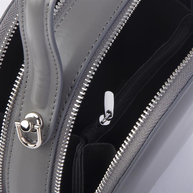 Nas Bag Mini Kadın El ve Çapraz Çanta Gri  Zra (17x17 cm)