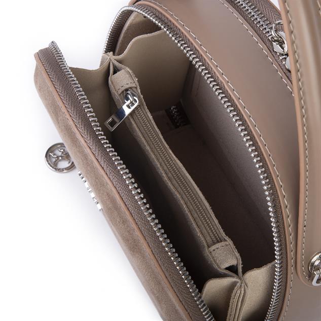 Nas Bag Mini Kadın El ve Çapraz Çanta (17x17 cm) Vizon  Süet
