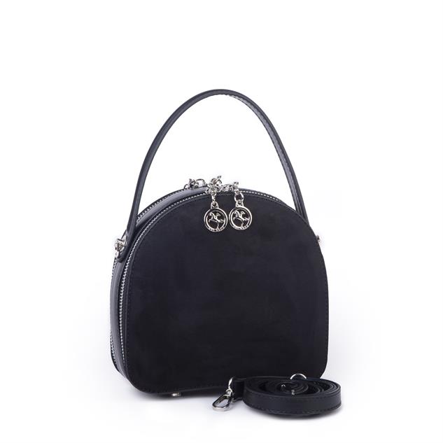 Nas Bag Mini Kadın El ve Çapraz Çanta (17x17 cm) Siyah  Süet