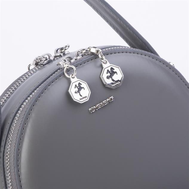 Nas Bag Mini Kadın El ve Çapraz Çanta Gri  Zra (17x17 cm)