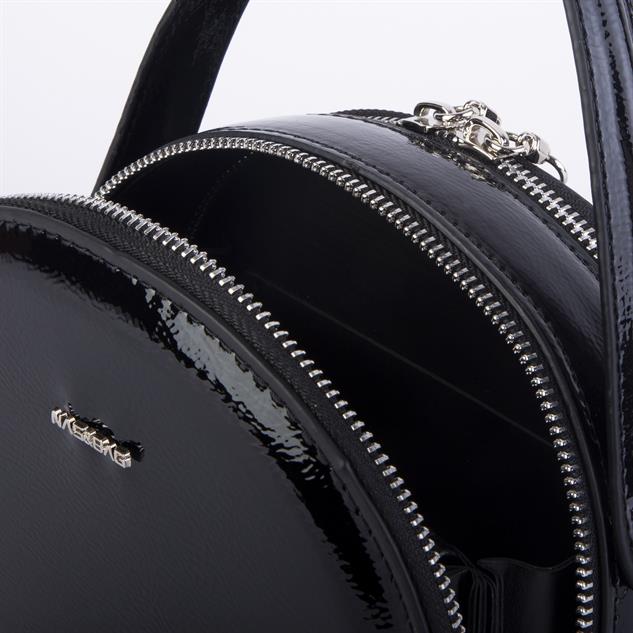 Nas Bag Mini Kadın El ve Çapraz Çanta Siyah Krşk Rugan   (17x17 cm)