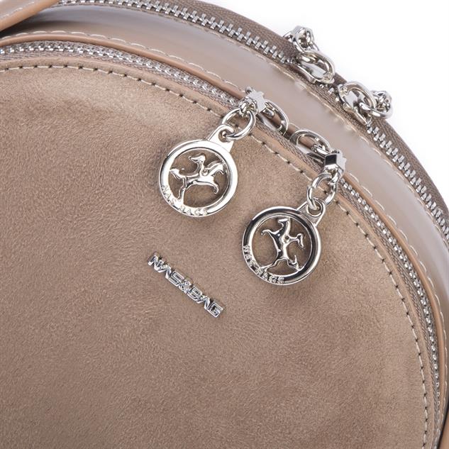 Nas Bag Mini Kadın El ve Çapraz Çanta (17x17 cm) Vizon  Süet