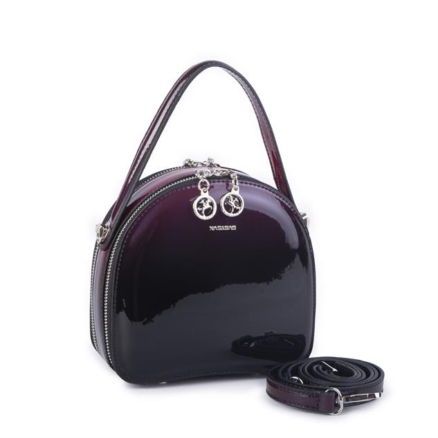 Nas Bag Mini Kadın El ve Çapraz Çanta Bordo Dumanlı (17x17 cm)