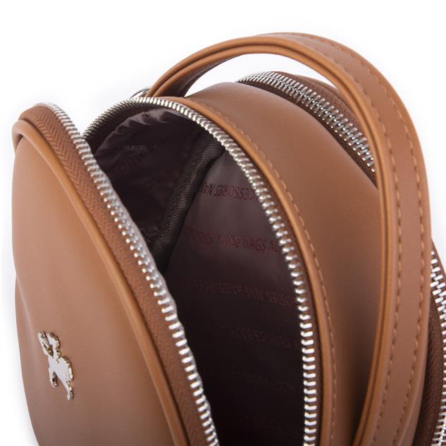 Nas Bag Mini  Kadın Sırt ,El  ve Omuz Çantası Dönüştürülebilir Tasarım Taba Luna   (en:17cm ;boy :22cm) 