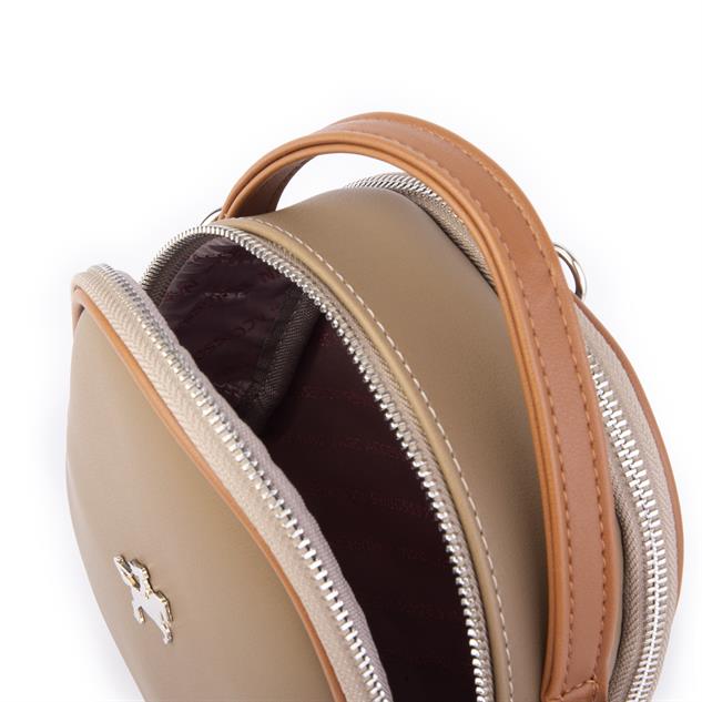 Nas Bag Mini  Kadın Sırt ,El  ve Omuz Çantası Dönüştürülebilir Tasarım Vizon Luna (en:17cm ;boy :22cm) 