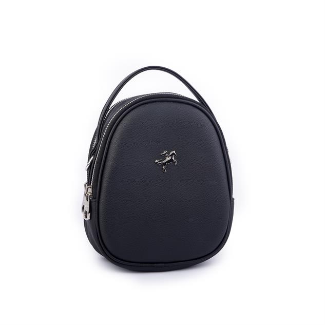 Nas Bag Mini  Kadın Sırt ,El  ve Omuz Çantası Dönüştürülebilir Tasarım Siyah Mercan  (en:17cm ;boy :22cm) 