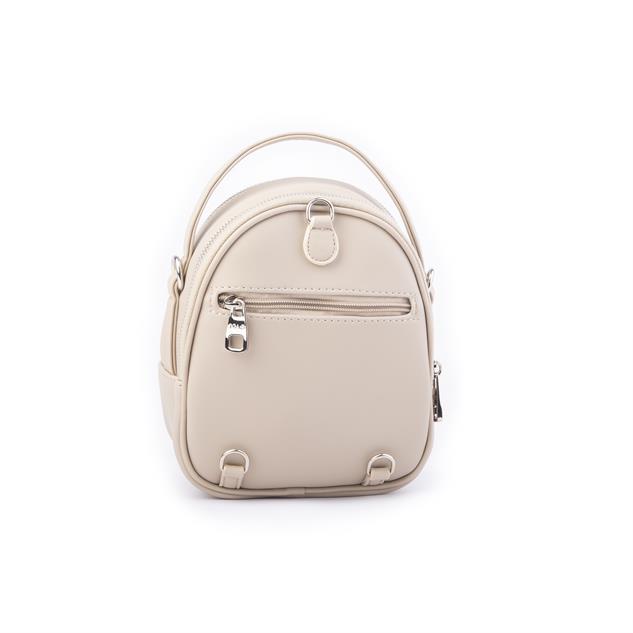Nas Bag Mini  Kadın Sırt ,El  ve Omuz Çantası Dönüştürülebilir Tasarım Kum   Luna   (en:17cm ;boy :22cm) 