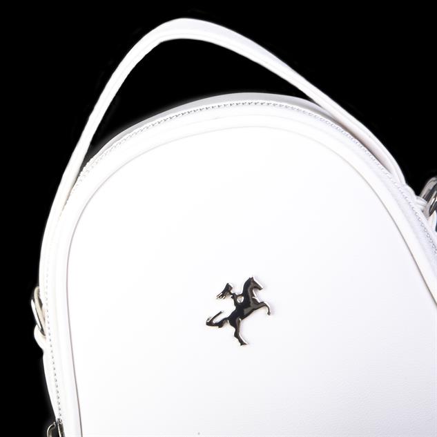 Nas Bag Mini  Kadın Sırt ,El  ve Omuz Çantası Dönüştürülebilir Tasarım Beyaz Luna (en:17cm ;boy :22cm) 