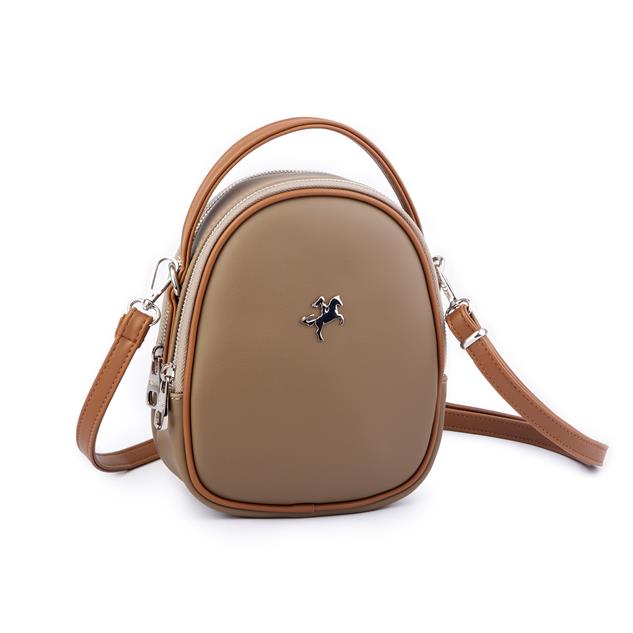 Nas Bag Mini  Kadın Sırt ,El  ve Omuz Çantası Dönüştürülebilir Tasarım Vizon Luna (en:17cm ;boy :22cm) 