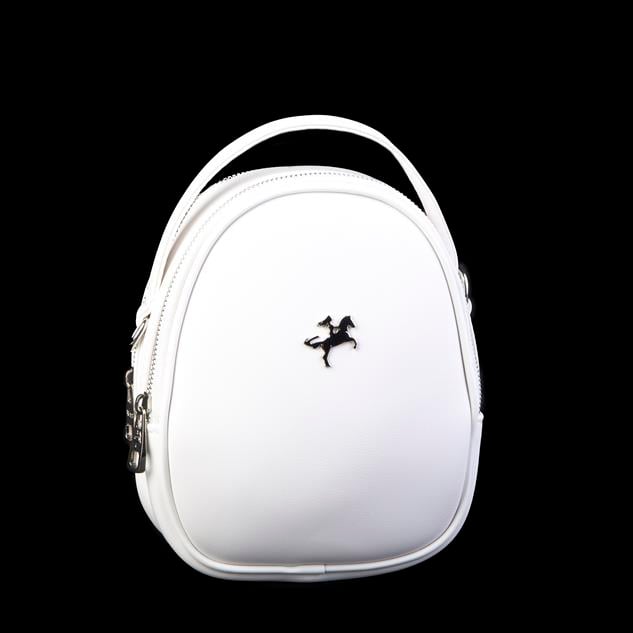 Nas Bag Mini  Kadın Sırt ,El  ve Omuz Çantası Dönüştürülebilir Tasarım Beyaz Luna (en:17cm ;boy :22cm) 
