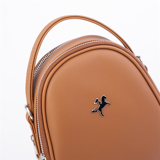 Nas Bag Mini  Kadın Sırt ,El  ve Omuz Çantası Dönüştürülebilir Tasarım Taba Luna   (en:17cm ;boy :22cm) 