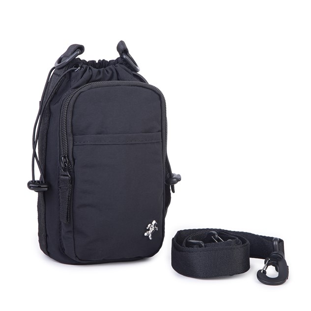 Nas Bag Mini Kadın Telefonluk Spor Şık Günlük Büzgülü El ve  Çapraz Çanta (en 20 cm ; boy 12 cm ) Siyah