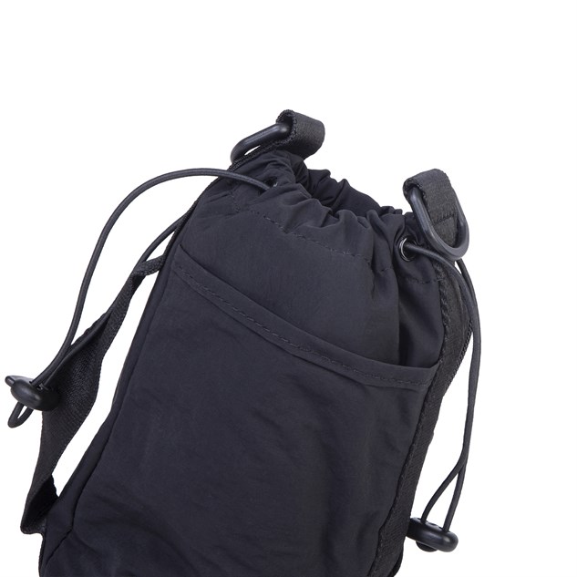 Nas Bag Mini Kadın Telefonluk Spor Şık Günlük Büzgülü El ve  Çapraz Çanta (en 20 cm ; boy 12 cm ) Siyah