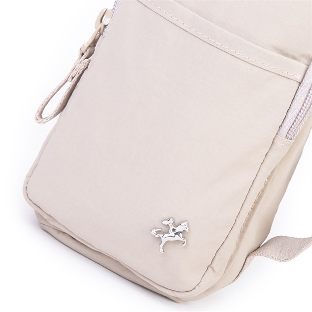 Nas Bag Mini Kadın Telefonluk Spor Şık Günlük Büzgülü El ve  Çapraz Çanta (en 20 cm ; boy 12 cm ) Kum