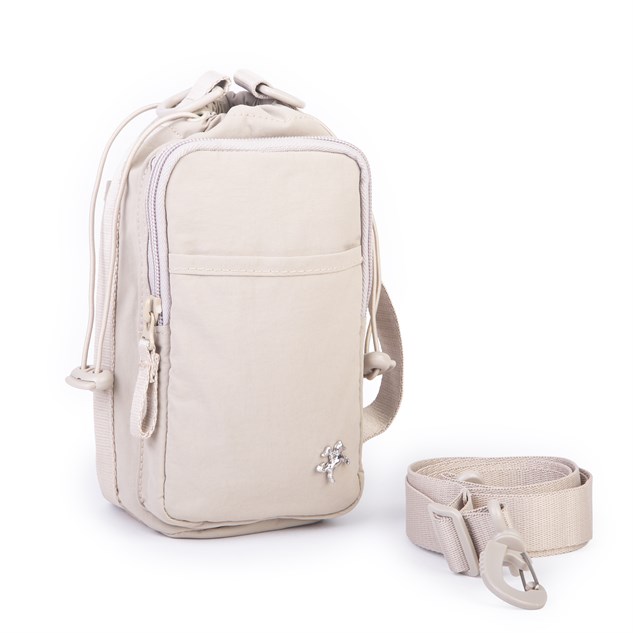 Nas Bag Mini Kadın Telefonluk Spor Şık Günlük Büzgülü El ve  Çapraz Çanta (en 20 cm ; boy 12 cm ) Kum