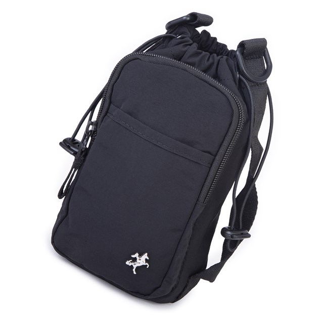 Nas Bag Mini Kadın Telefonluk Spor Şık Günlük Büzgülü El ve  Çapraz Çanta (en 20 cm ; boy 12 cm ) Siyah