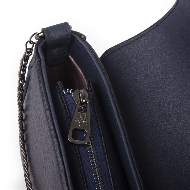 Nas Bag Mini Kapaklı Çapraz Çanta (en 20 cm , boy 12 cm) Lacivert Victoria