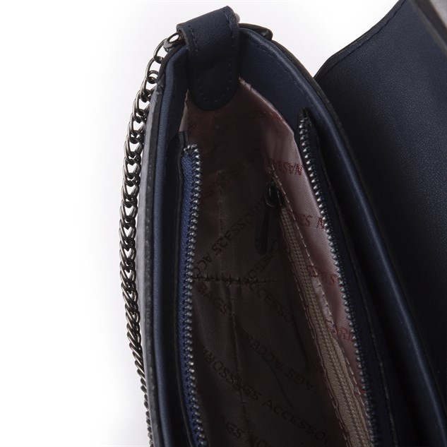 Nas Bag Mini Kapaklı Çapraz Çanta (en 20 cm , boy 12 cm) Lacivert Victoria