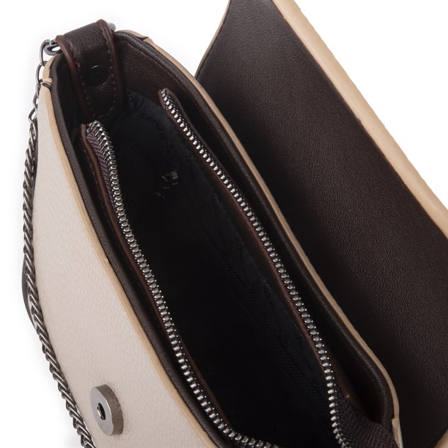 Nas Bag Mini Kapaklı Çapraz Çanta (en 20 cm , boy 12 cm) Kum Kahve Lopez