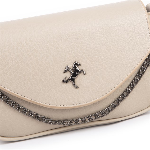 Nas Bag Mini Kapaklı Çapraz Çanta (en 20 cm , boy 12 cm) Kum Victoria