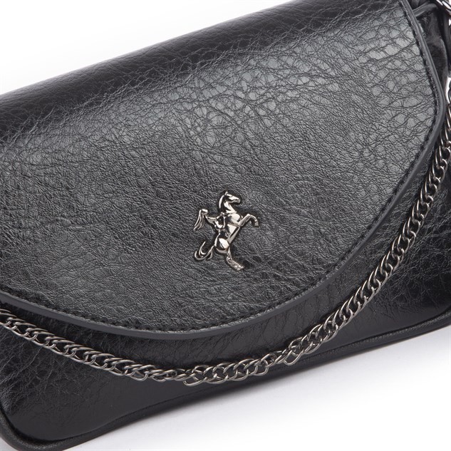 Nas Bag Mini Kapaklı Çapraz Çanta (en 20 cm , boy 12 cm)Siyah Victoria