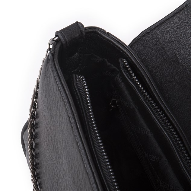 Nas Bag Mini Kapaklı Çapraz Çanta (en 20 cm , boy 12 cm)Siyah Victoria