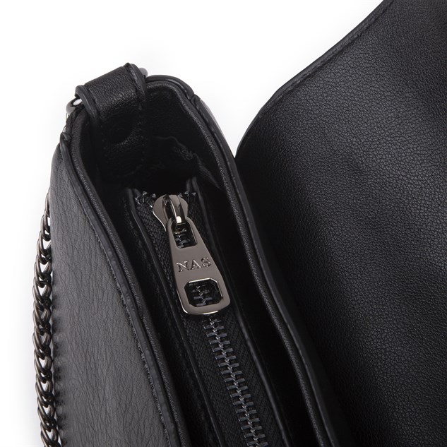 Nas Bag Mini Kapaklı Çapraz Çanta (en 20 cm , boy 12 cm)Siyah Victoria