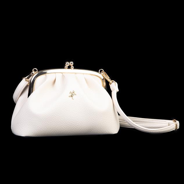 Nas Bag Mini Omuz ve Çapraz Vintage Burslu Çanta (23x15 cm) Krem  Lopez