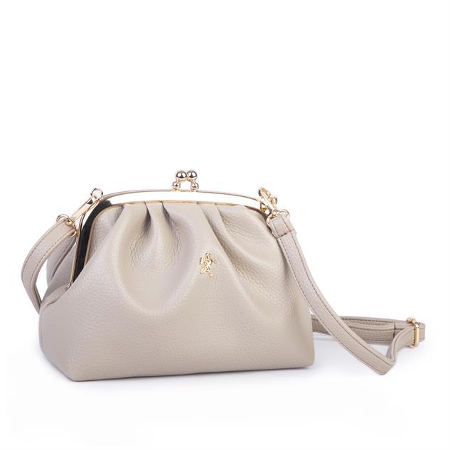 Nas Bag Mini Omuz ve Çapraz Vintage Burslu Çanta (23x15 cm)  Kum Lopez